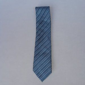 Van Heusen blue, gray, white striped silk tie
